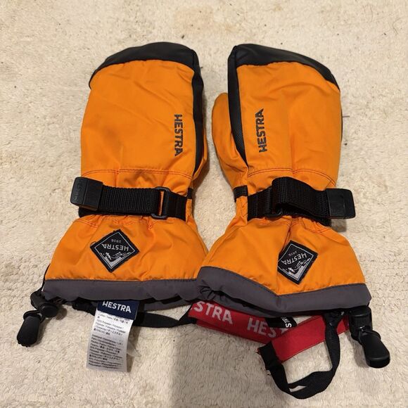 Hestra Gauntlet CZone Junior Mittens Winter Snow Gloves Orange Youth Kids 5 - Picture 2 of 7